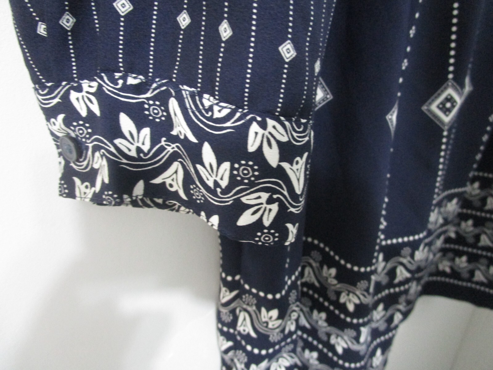 LOFT Dress Tunic Navy Blue Geometric Print No size L? Bust 40-41