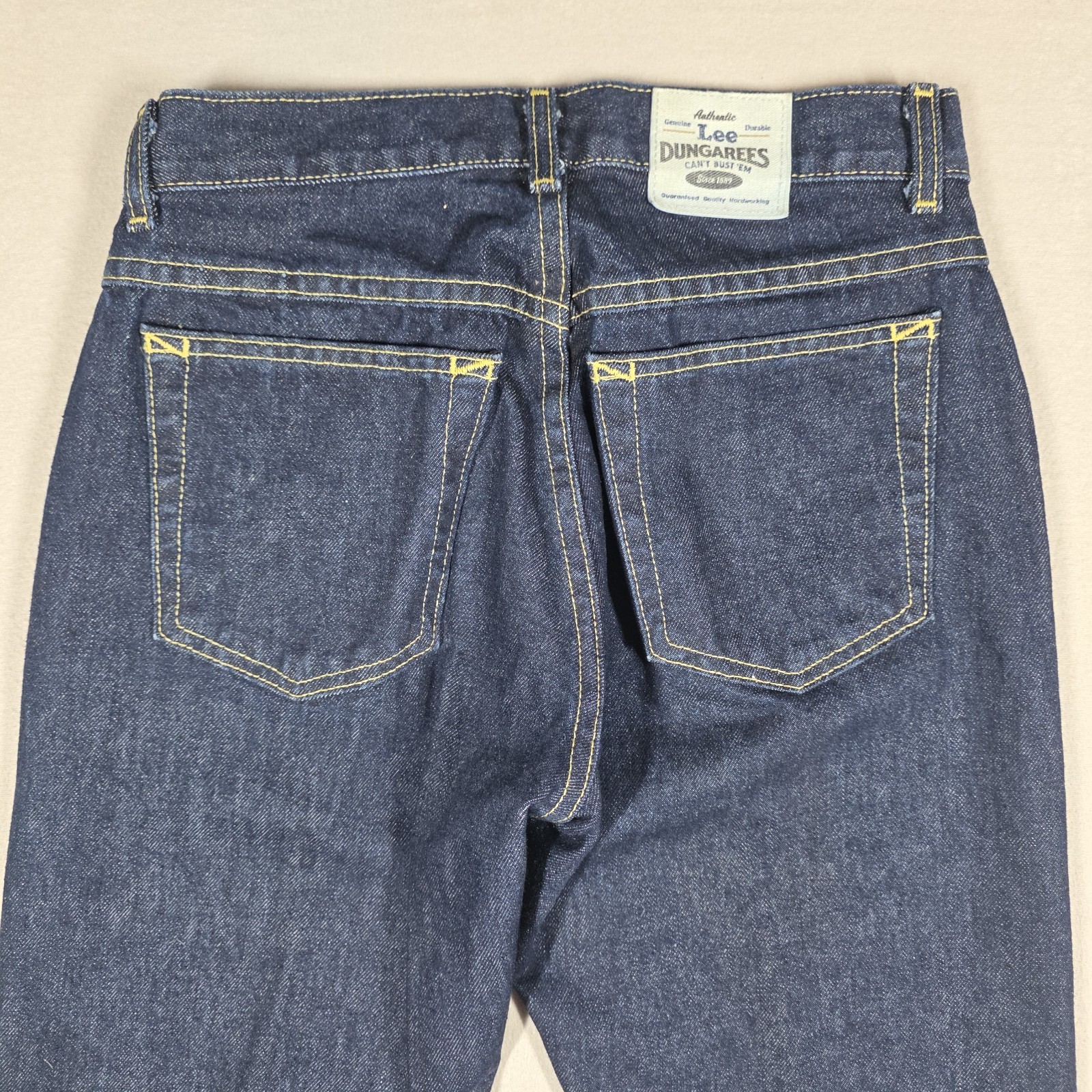 Vintage Lee Dungarees Jeans Men’s 27×32 Dark Wash Straight Made in USA Bust Em