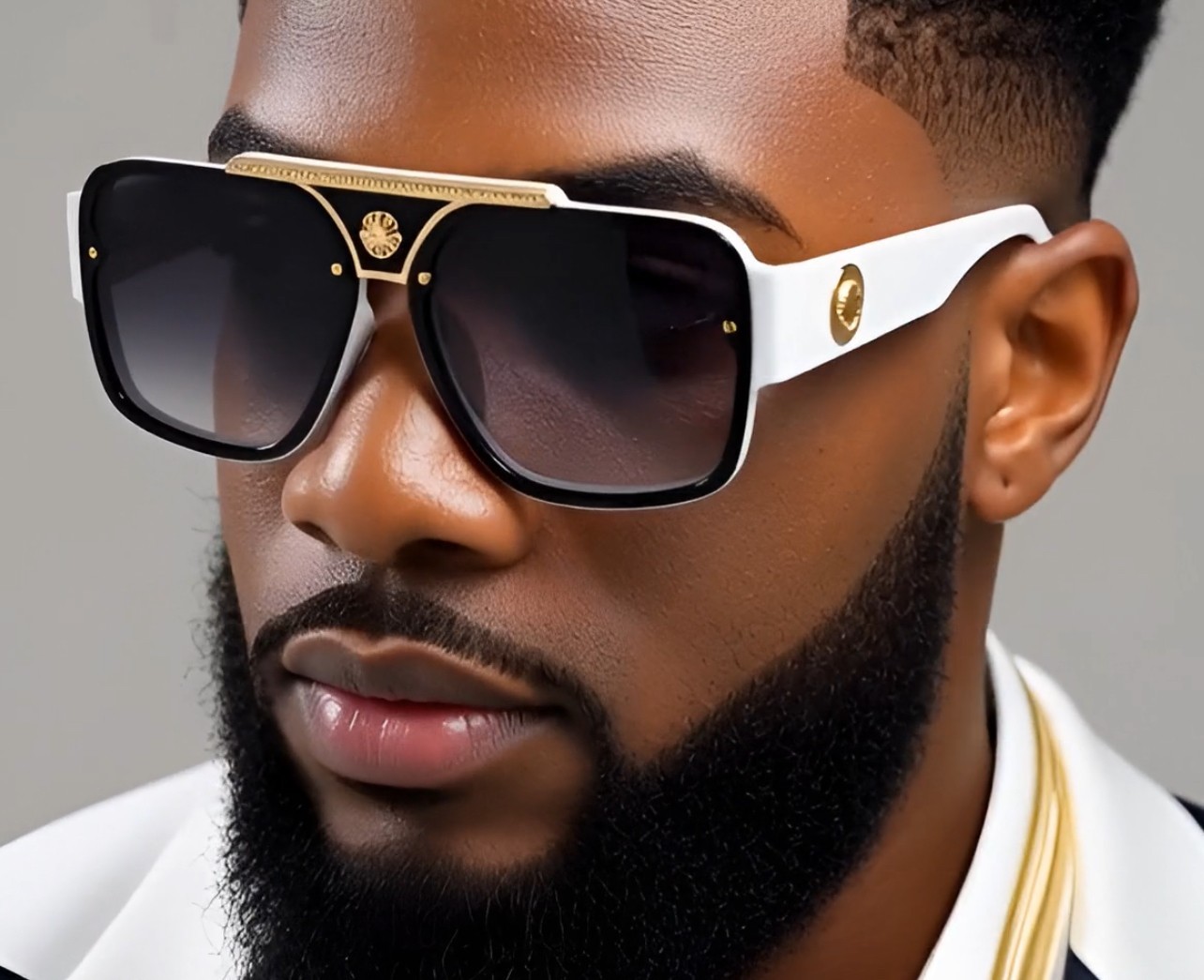 Men’s Sunglasses Classic Hip Hop Flat Top Cholo Swag Square Black Lens Fashion