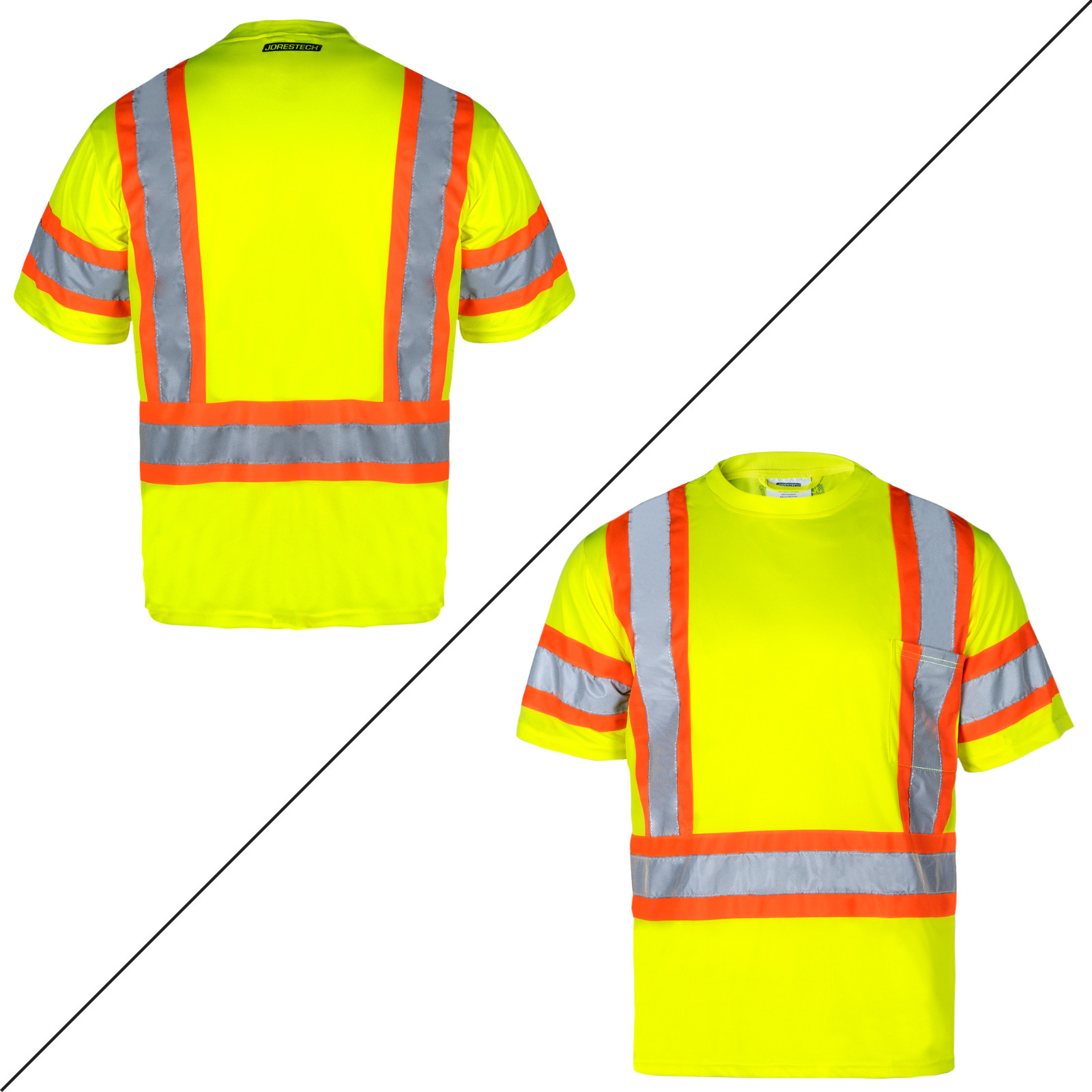 Hi Vis Shirt ANSI Class 3 Reflective Safety Short Sleeve HIGH VISIBILITY
