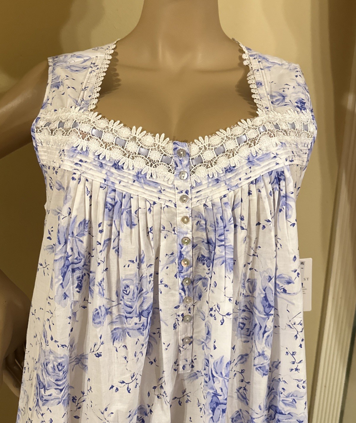 Eileen West nightgown Sleeveless With Side Pockets Long Xlarge XL