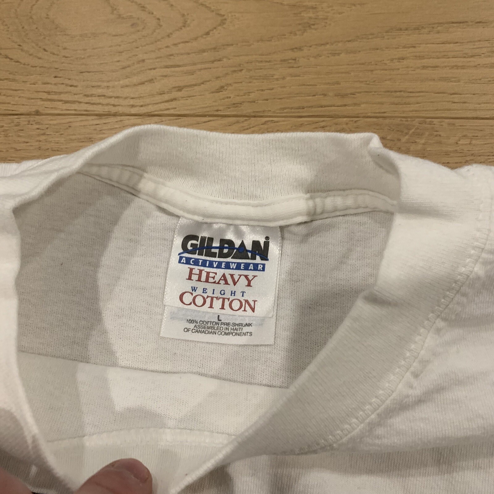 vintage 90s old and lazy comedy T-shirt old man novelty gildan heavy Large white