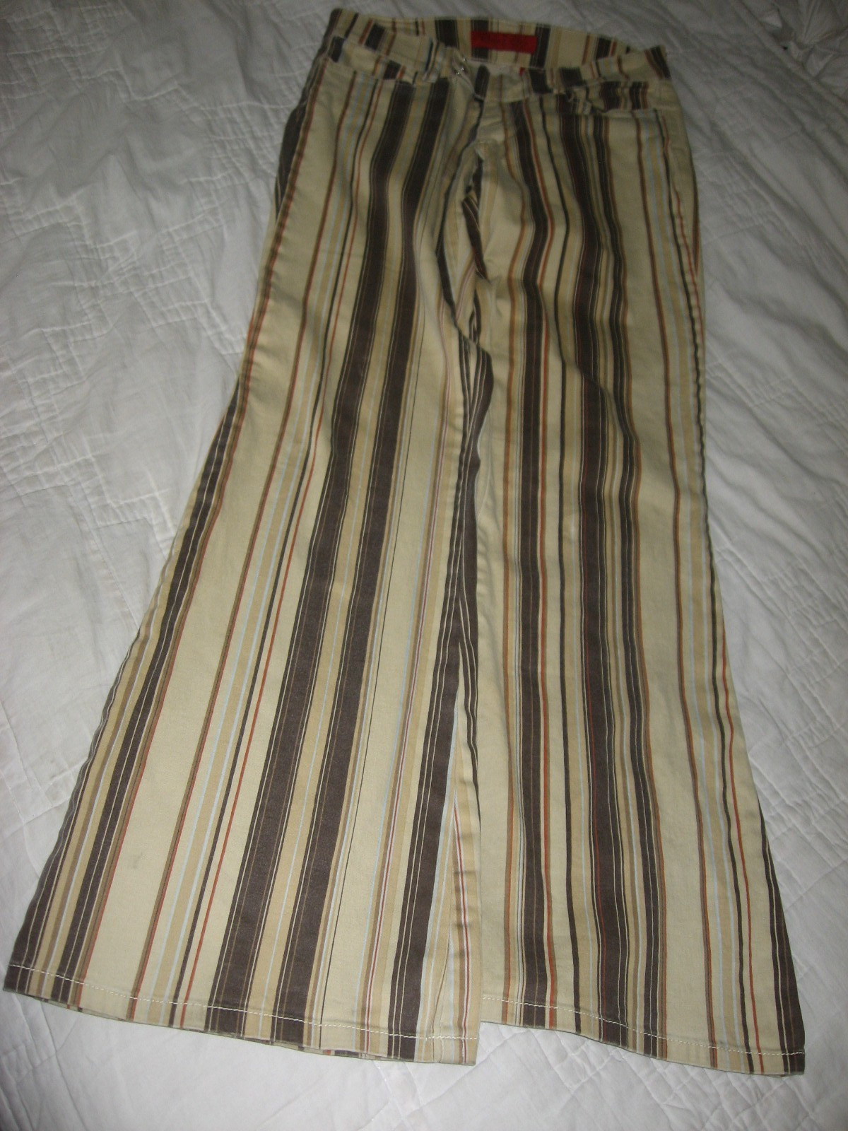 Vintage Bongo Let Me B Women’s Striped Flare Bell Buttom Pants 7 28 x 32