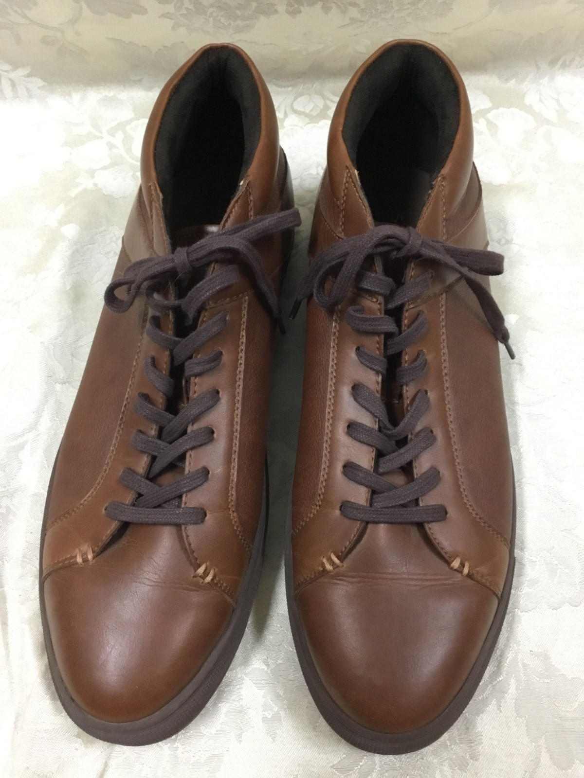 brown mid-top shoe 12 casuel work school lace oxford chukka boot sneaker comfort