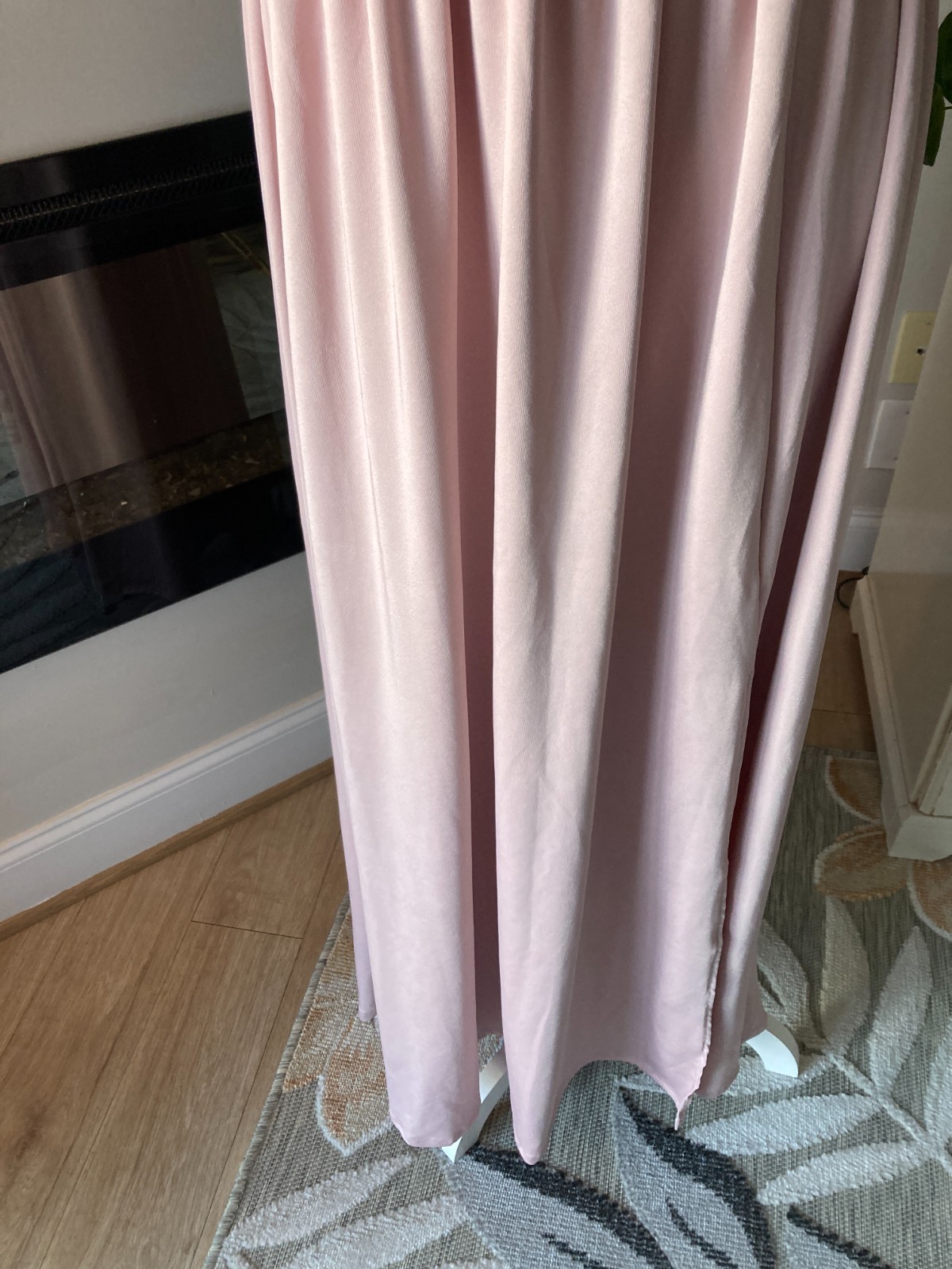 Lyaner Maxi Dress Womens Medium One Shoulder Ruched Powder Pink Front Slit