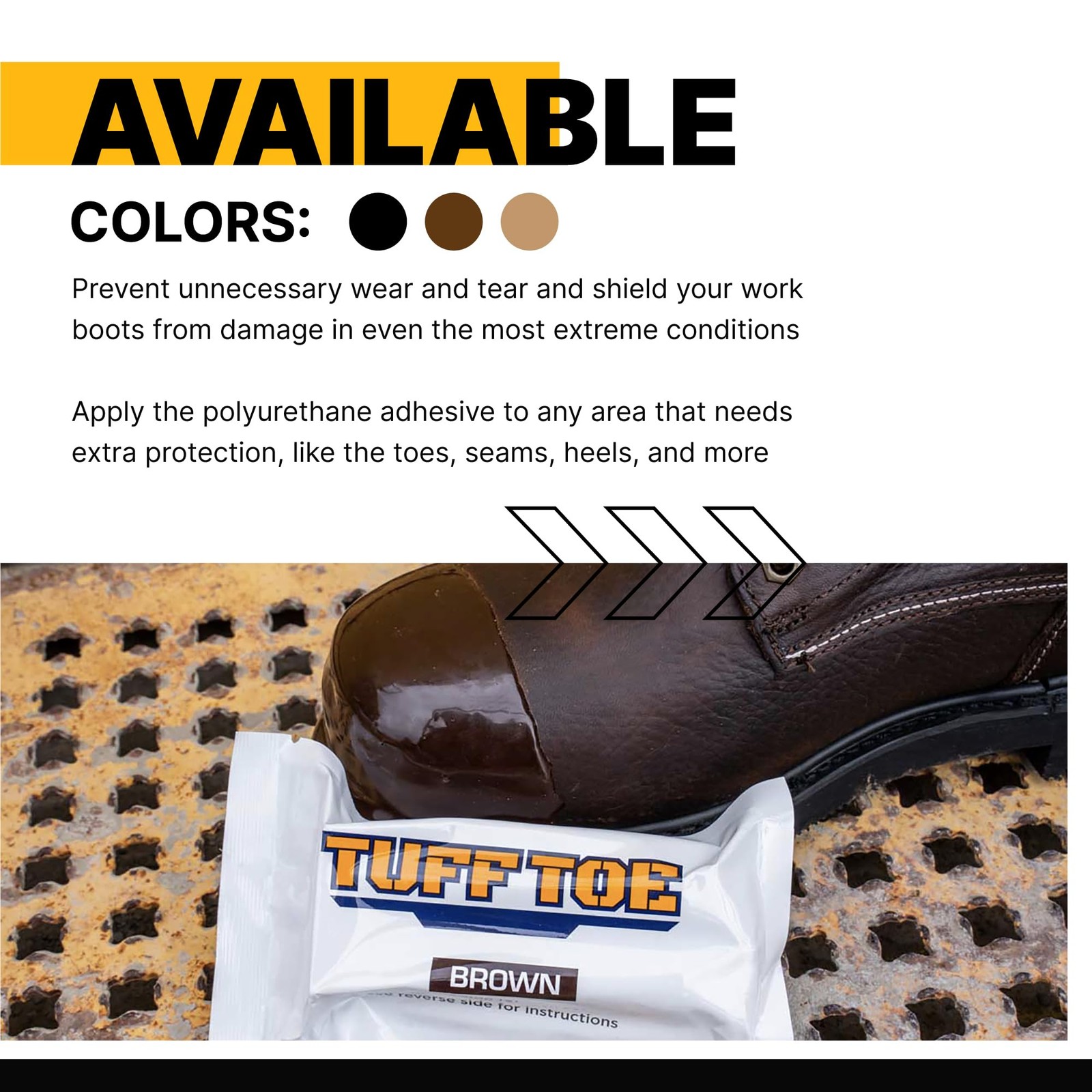Boot Toe Protector Adhesive, Shoe Glue Toe Protectors for Shoes and Work Boot…