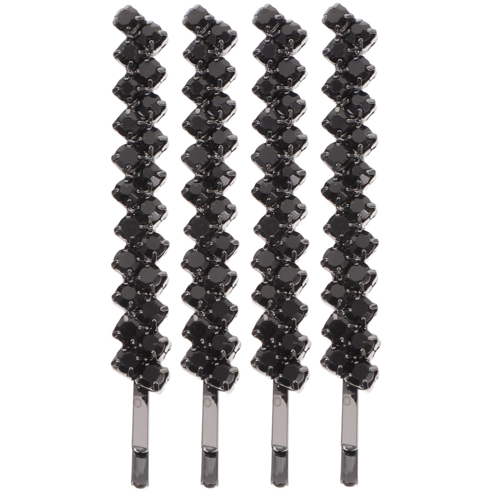 Uonlytech Hair Clips, 1 Set 2 Pairs Rhinestone 1 Count (Pack of 1), Black