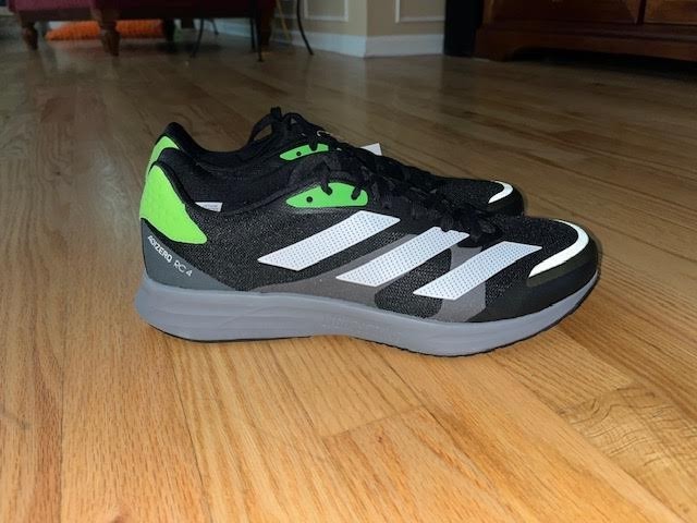 NIB Adidas adiZero RC 4 Black Solar Green Athletic Shoes Men’s Size 12 GX6660