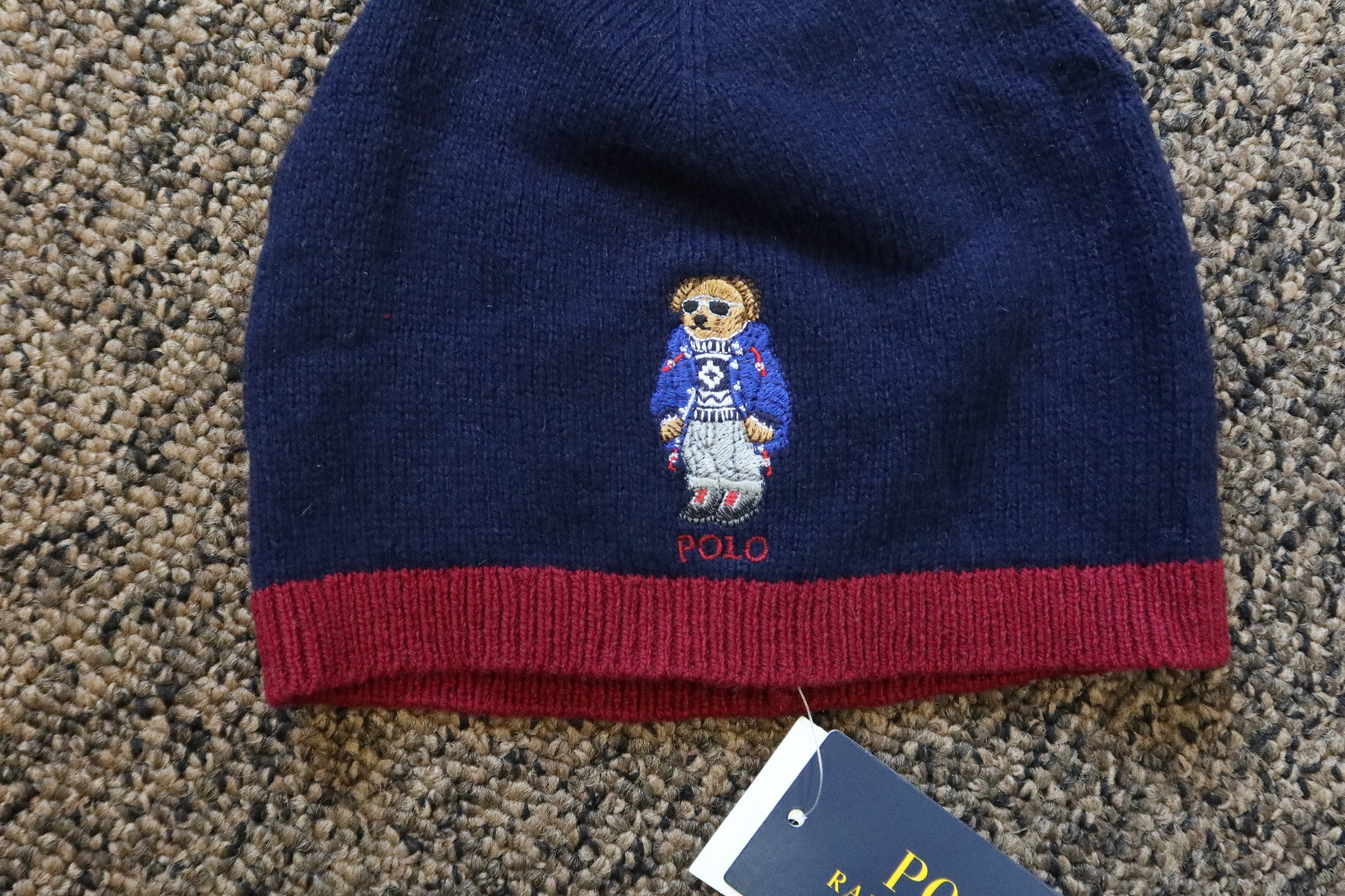 New Polo Ralph Lauren Kid’s Polo Bear Beanie Size 8-20 (44cm)
