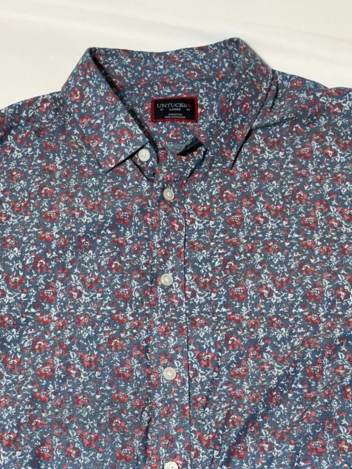 UNTUCKit Hartwell Floral Button Down Shirt Mens Large Regular Fit