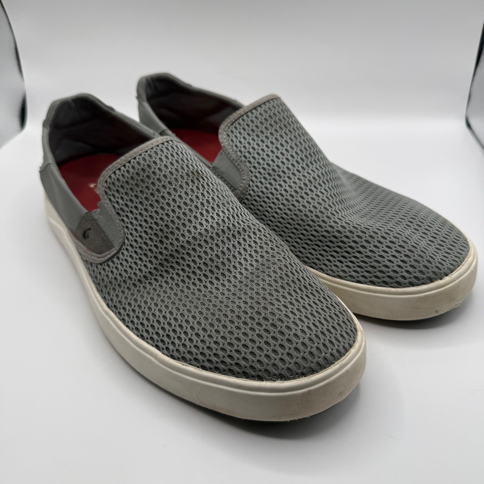 OluKai Nohea Mesh Slip On Sneakers Charcoal Grey Mens Casual Shoes 10188-4848