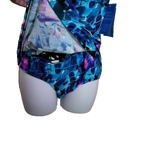 Suddenly Slim By Catalina 1-Pc Swimsuit Blue Floral Women’s Small 4-6