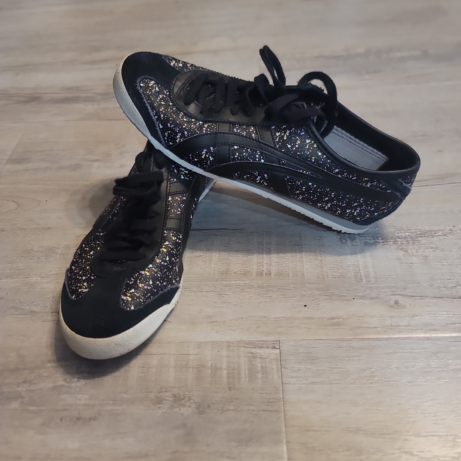 Onitsuka Tiger Mexico 66 Leather Black Speckled Women’s Sz 9 (US)