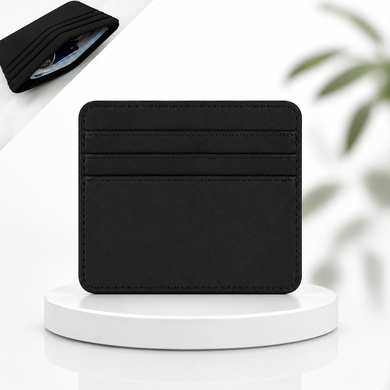 Slim RFID Blocking Card Holder Wallet Coin Pocket Minimalist PU Leather Unisex