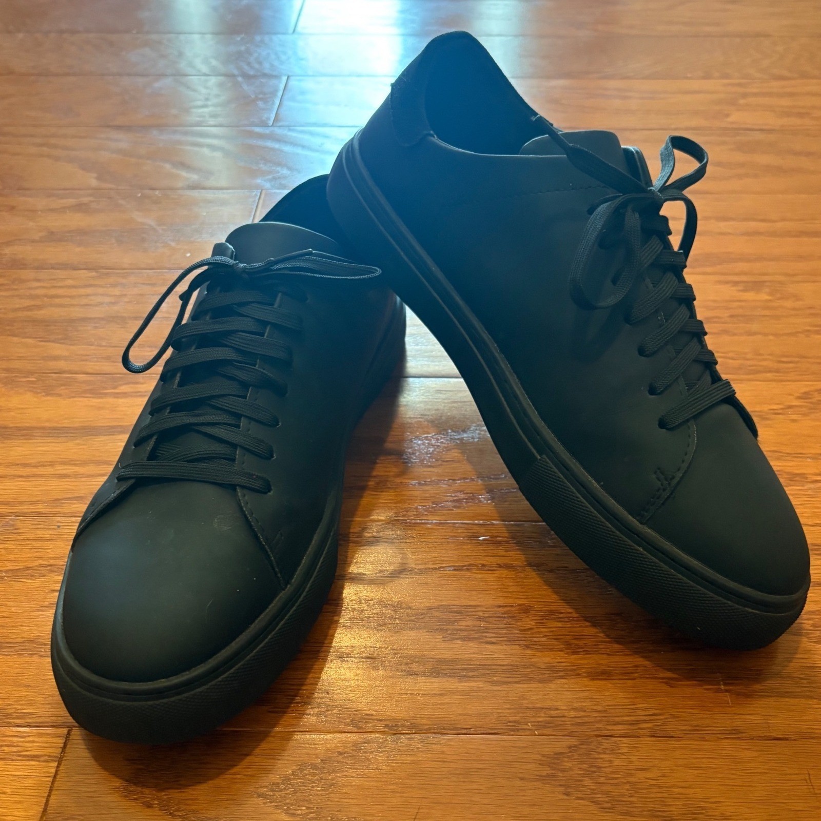 Giovvani Milano Mens G11004 Matte Black Low Top Sneakers Shoes US 13 EU 46