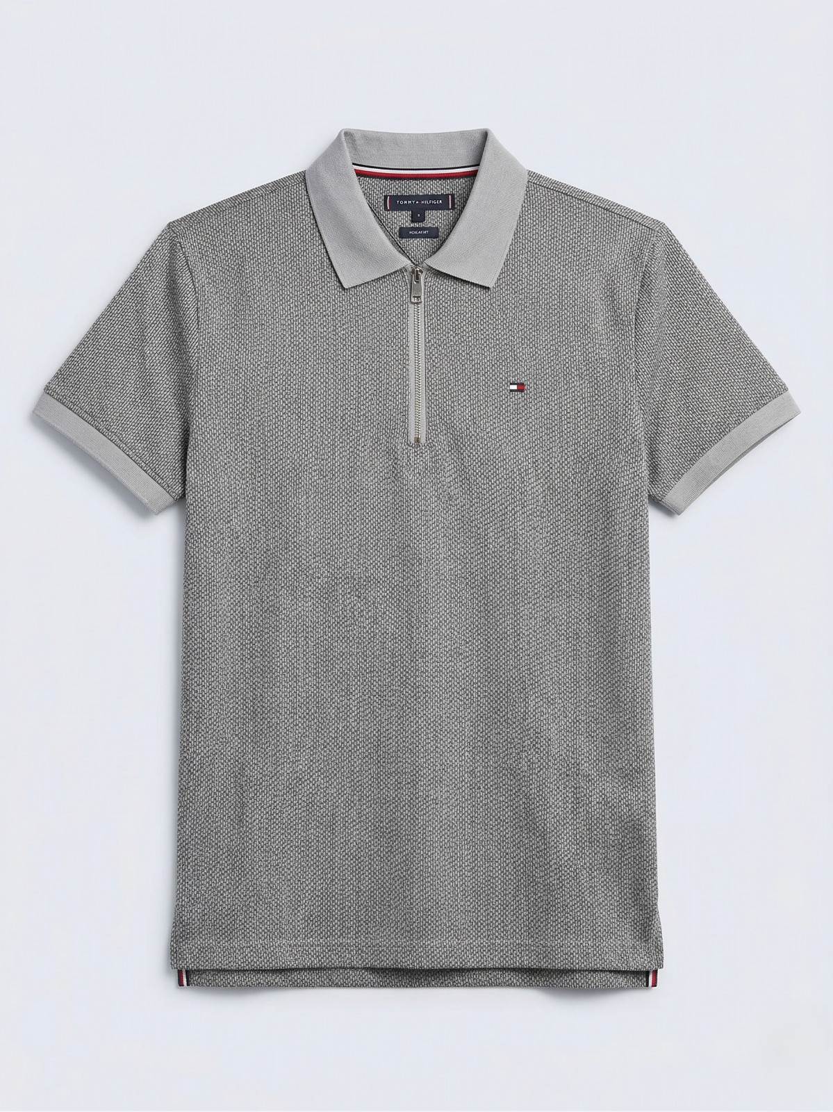 Tommy Hilfiger Men’s Classic Fit Signature Quarter Zip Short Sleeve Polo