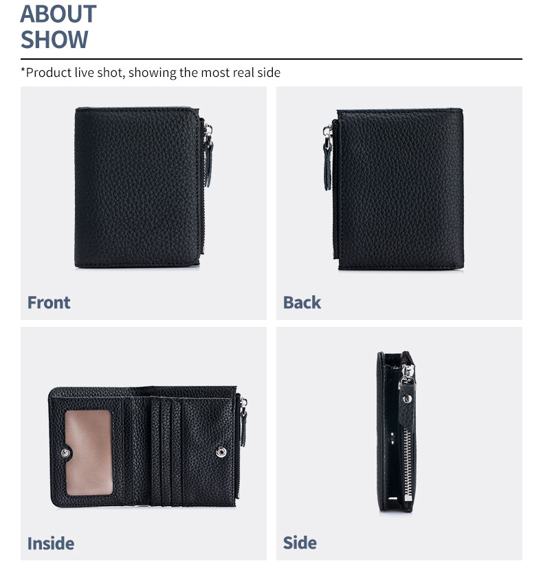 Women Real Leather Wallet RFID Blocking Small Compact Credit Card Holder Purse