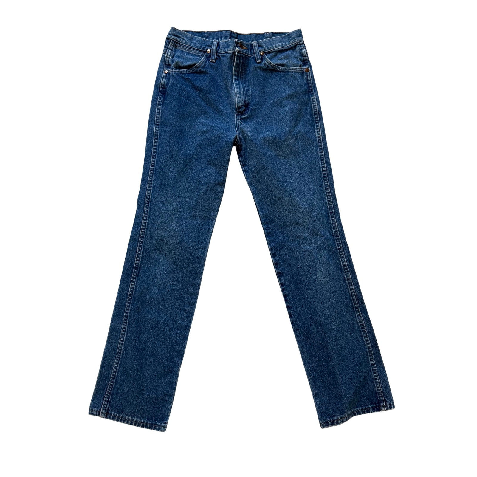 Vintage Y2K Wrangler 980DEN Straight Leg Blue Jeans 31×32 90s Western Cowboy