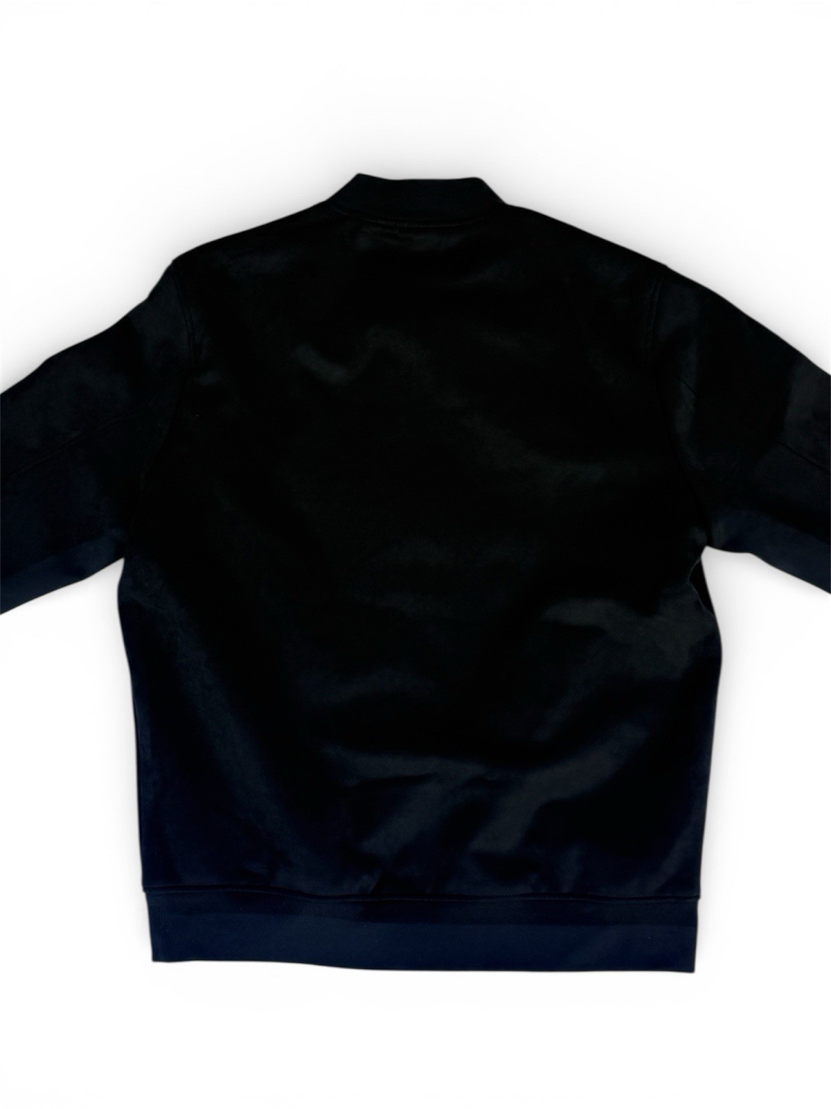 Infinity Men’s Faux Suede Bomber Jacket Heavyweight Ribbed Cuff S – Black Medium