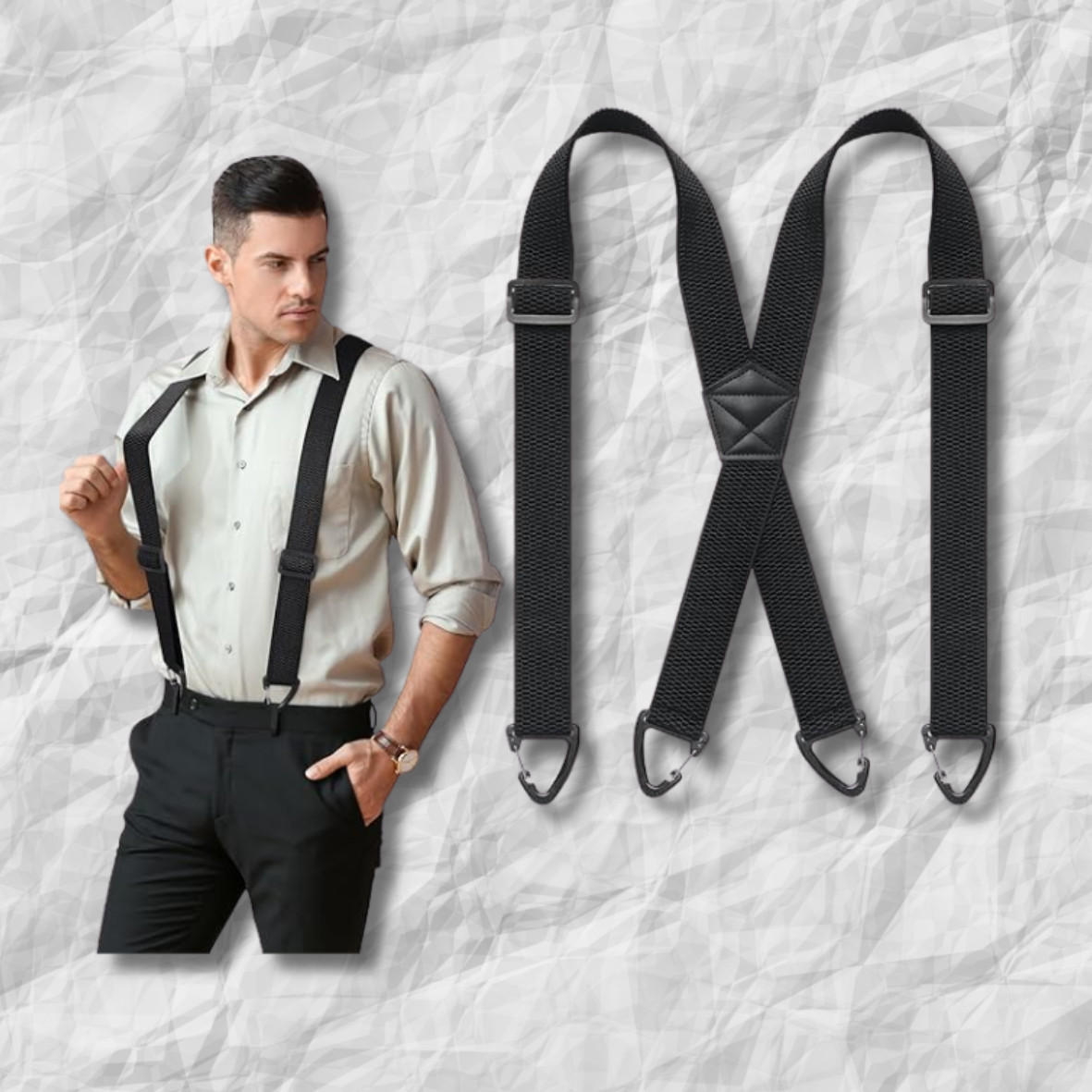 Heavy Duty Elastic Suspenders for Men Trouser Pants Braces Strap Work Belt