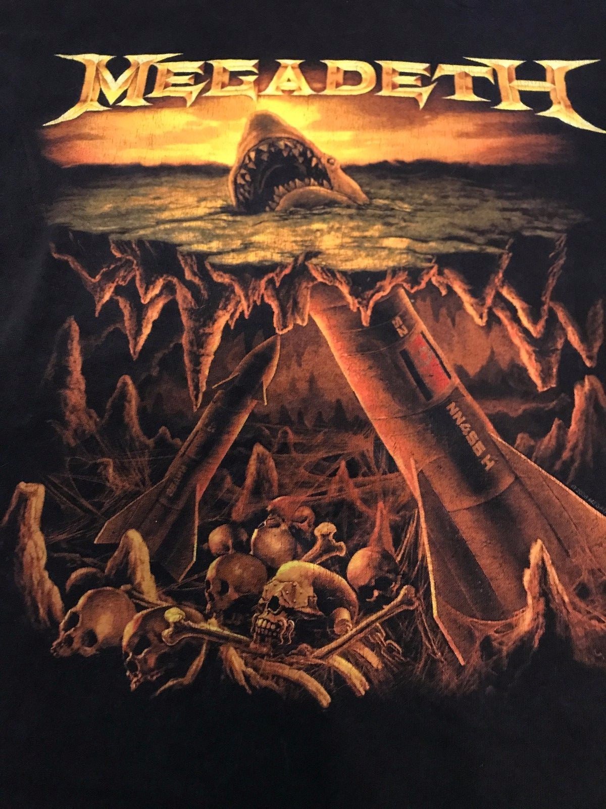 Megadeth Warhead Shark Promo Shirt Size XL Rock Thrash Metal