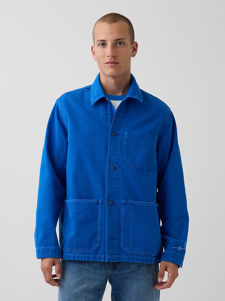 NEW – GAP – Get Blue Relaxed Chore Jacket(Color:Medium Wash) – Sale