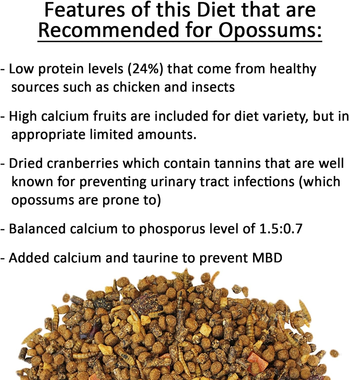 Opossum Complete 4 LB | Nutritional Healthy Pellet Diet | Food for Short-Tailed