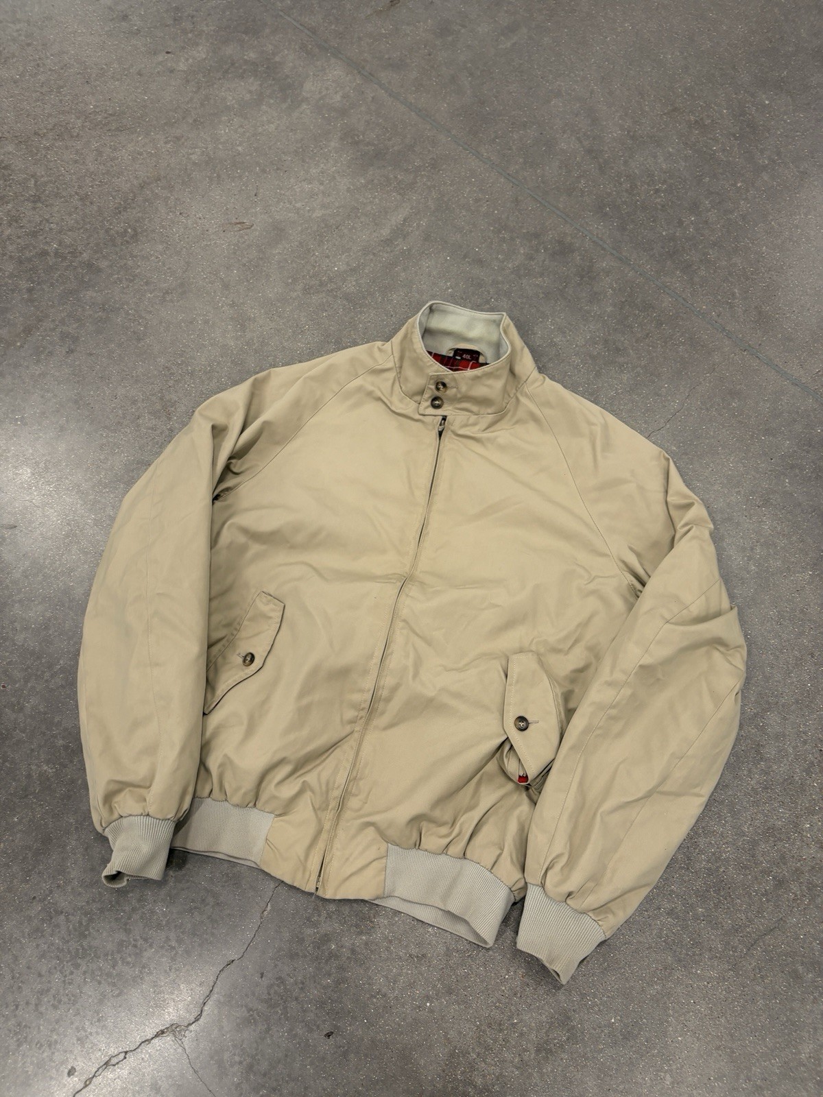 Vintage Baracuta Beige Bomber Jacket g9 Size 40L Medium Rare Flannel lined