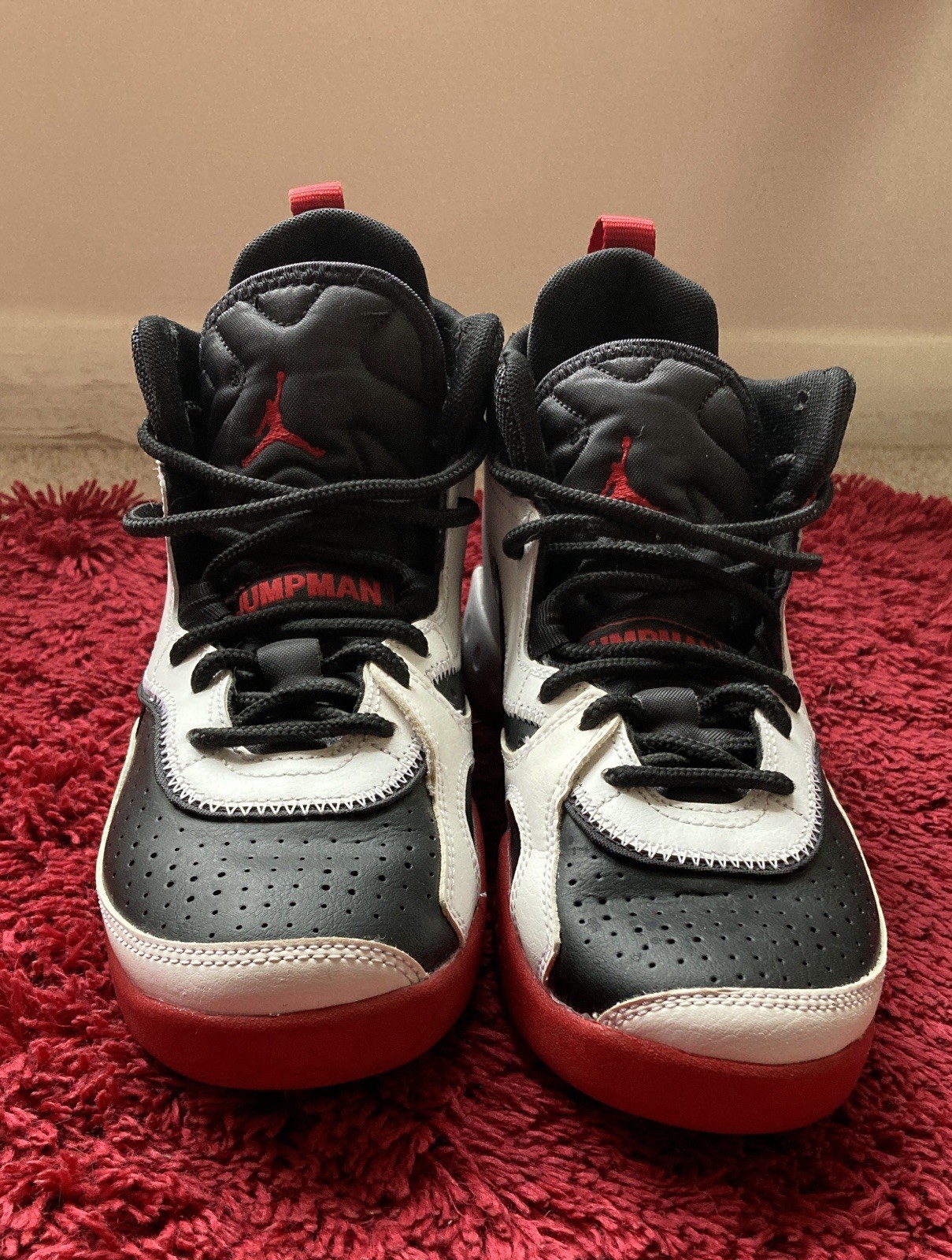 Kids Black White and Red Basketball Sneakers – Jordan Inspired Basketball Shoes