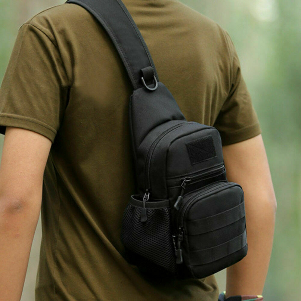 Mens Military Tactical Molle Chest Pack Backpack Sling Shoulder Crossbody Bag US