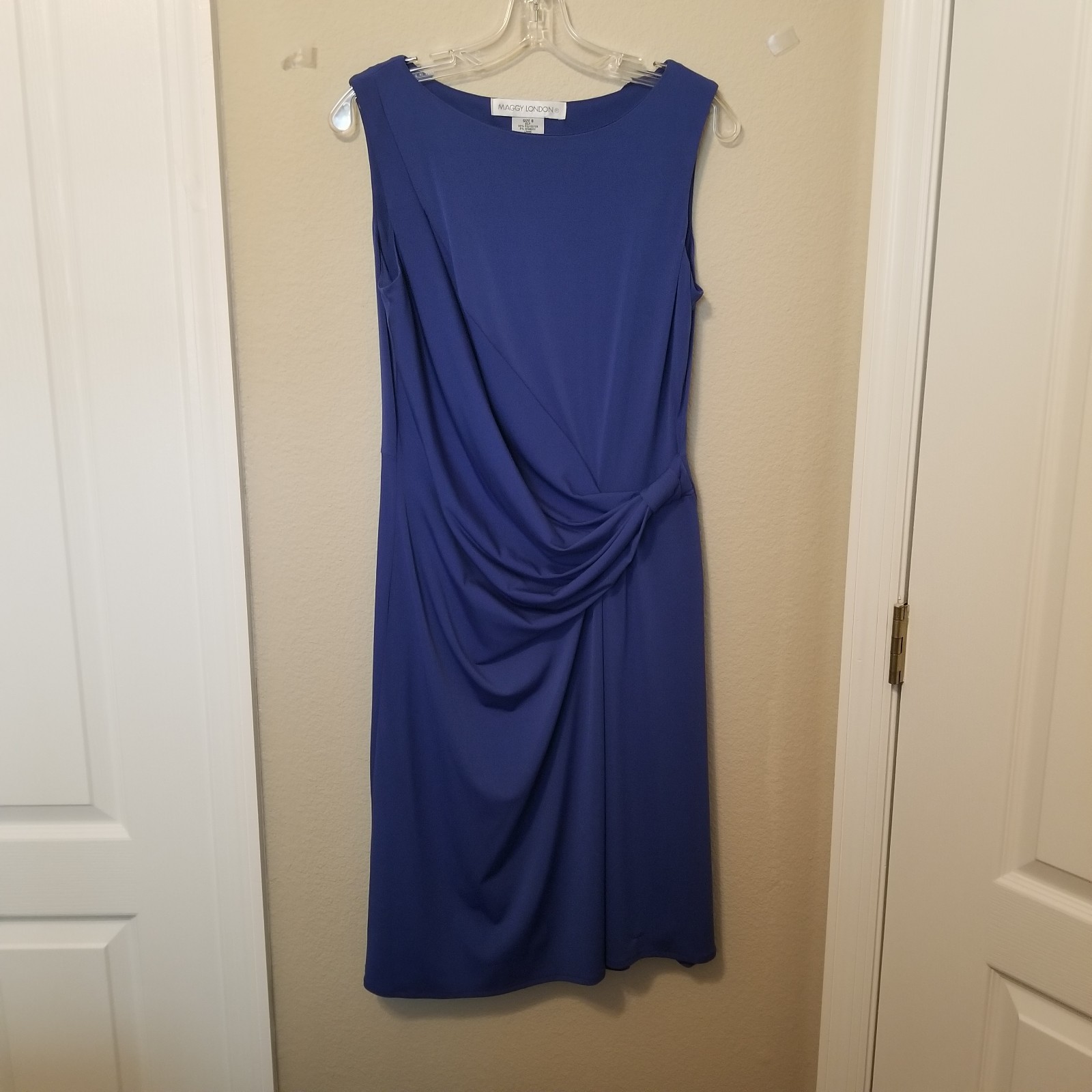 Maggy London Sleeveles Dress Womens Size 8 Blue RN 58142