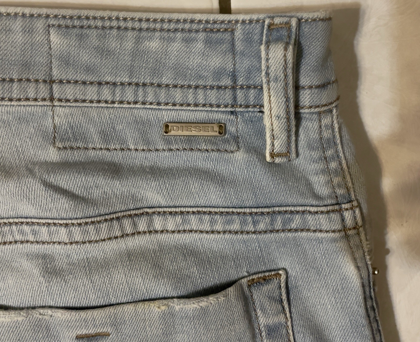 DIESEL Thommer Slim-Skinny 081AR Stretch Jeans Men’s W36/L32 Whiskers Faded