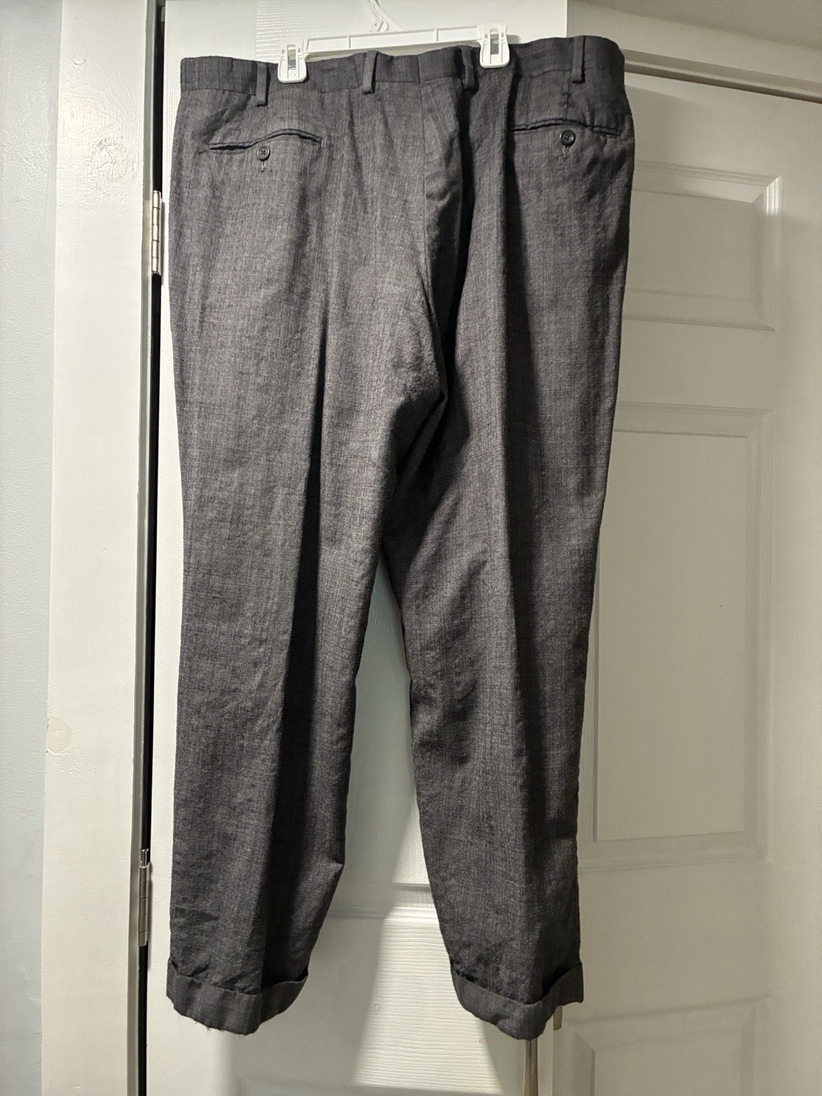 Chaps charcoal Gray Wool Twill 2-Piece Suit 48R Jacket 42W x 30L Pleated Pants
