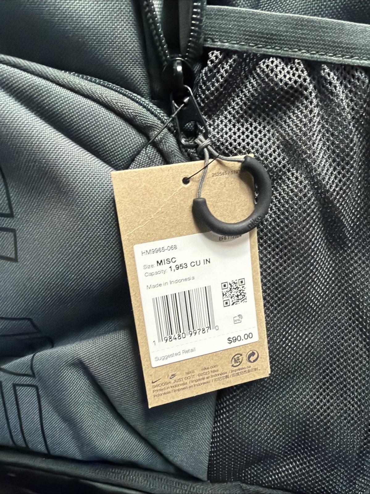 Nike Varsity Elite 32L Gray School Padded Laptop Team Logo Backpack HM9965-068