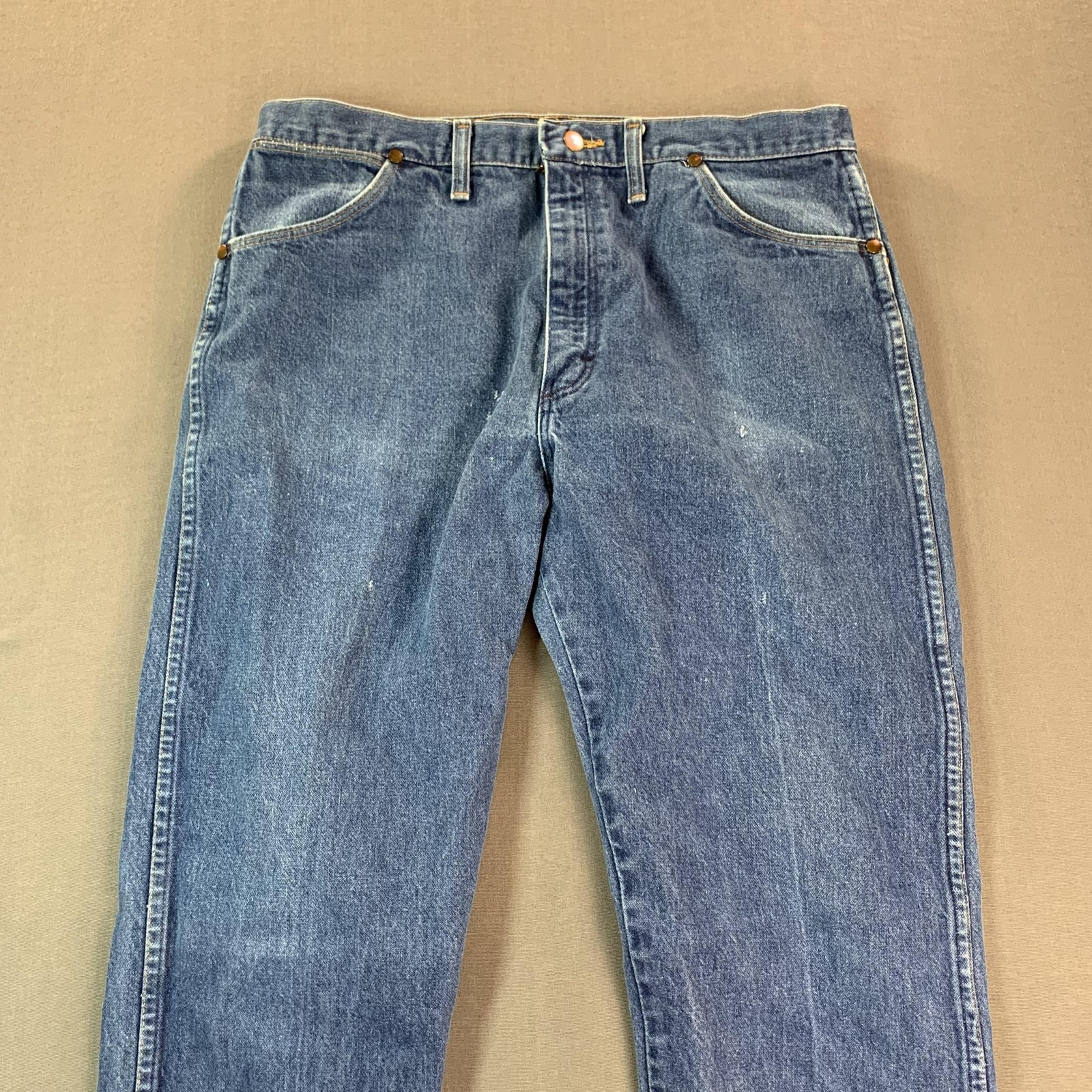 Vintage Wrangler Cowboy Cut Jeans Mens 38×32 Blue Denim 13MWZ USA Workwear
