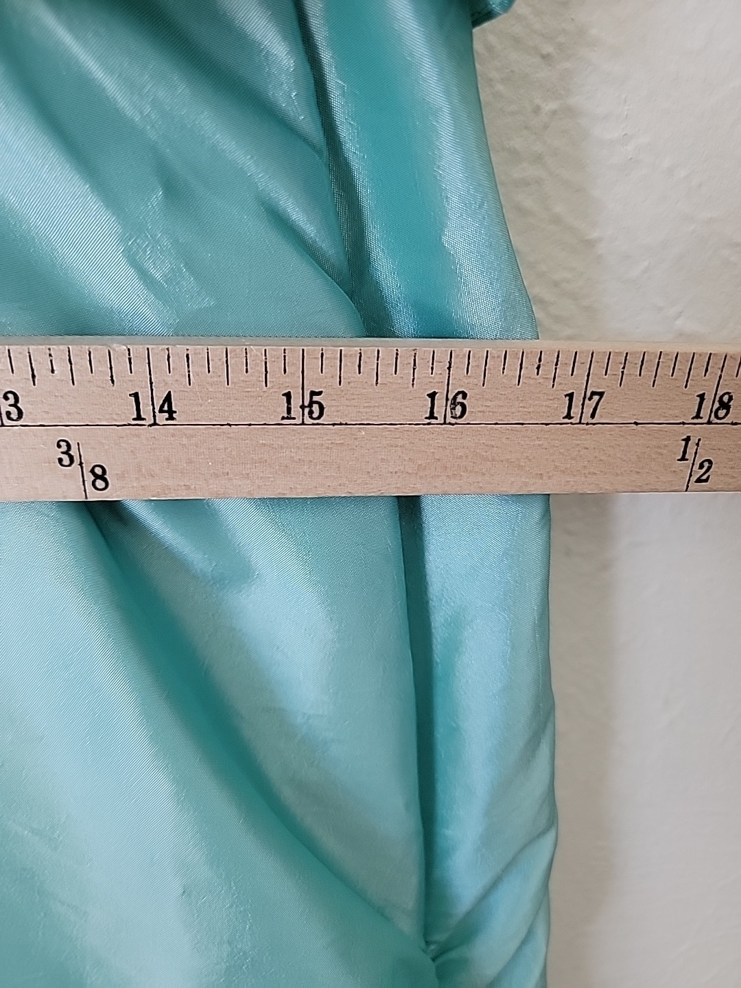 VTG Taffeta Formal Dress Size 8 Aqua Beaded Sleeveless Ruffle Tiered Prom