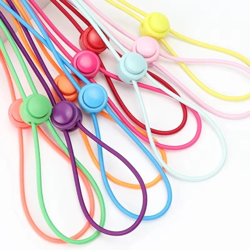 No Tie Elastic Shoelaces Lock Laces Shoe Strings Sports w/ Locking Toggle