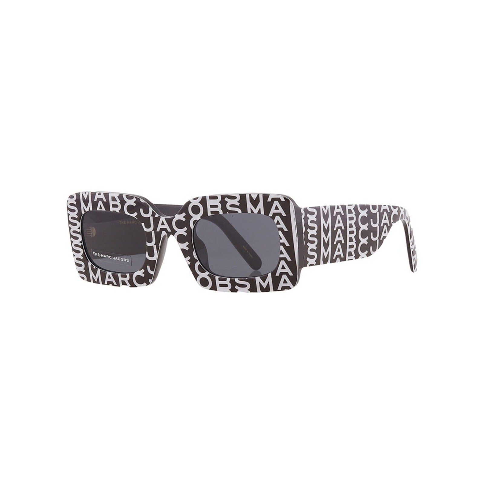 NWT MARC JACOBS Black & White Monogram Grey Square Ladies Sunglasses — One Size