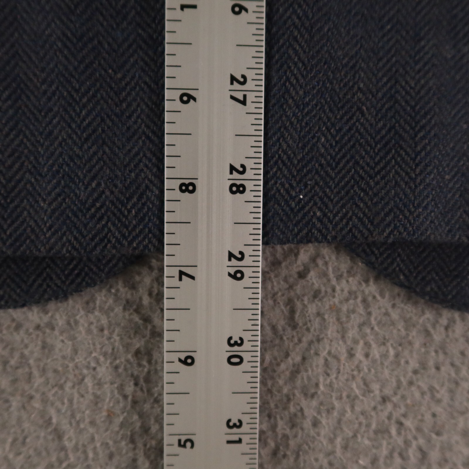 VTG Tweed Jacket XL Blue Marled Herringbone Polyester Wool Silk 42S