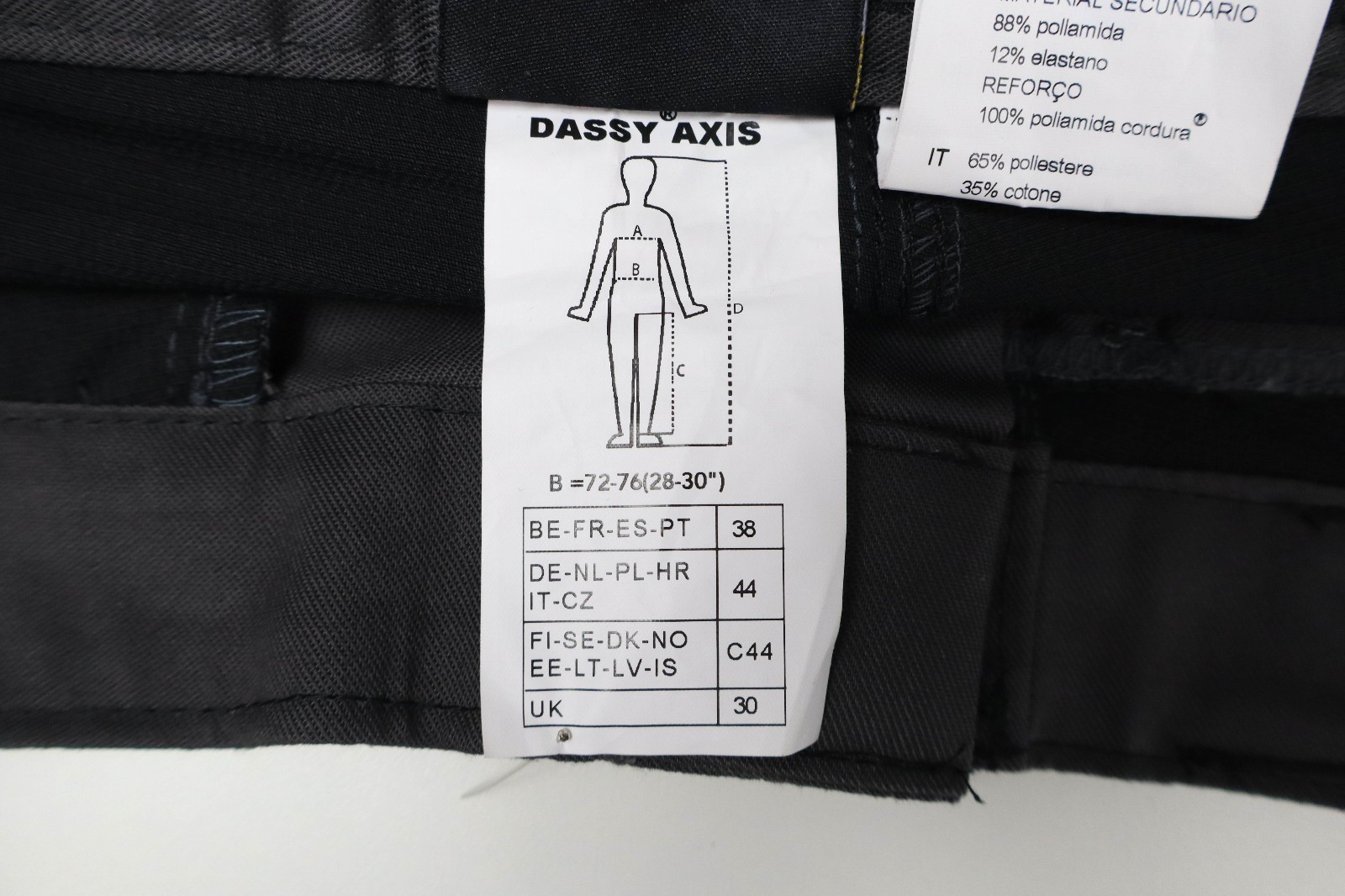 DASSY AXIS Oeko-Tex Shorts Men’s UK 30 Grey Multipocket Zip Fly Work