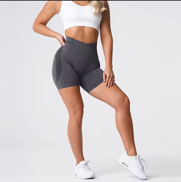 LOLLA Women’s High Waist Seamless Workout Shorts Butt Lifting Ruched Booty Smile