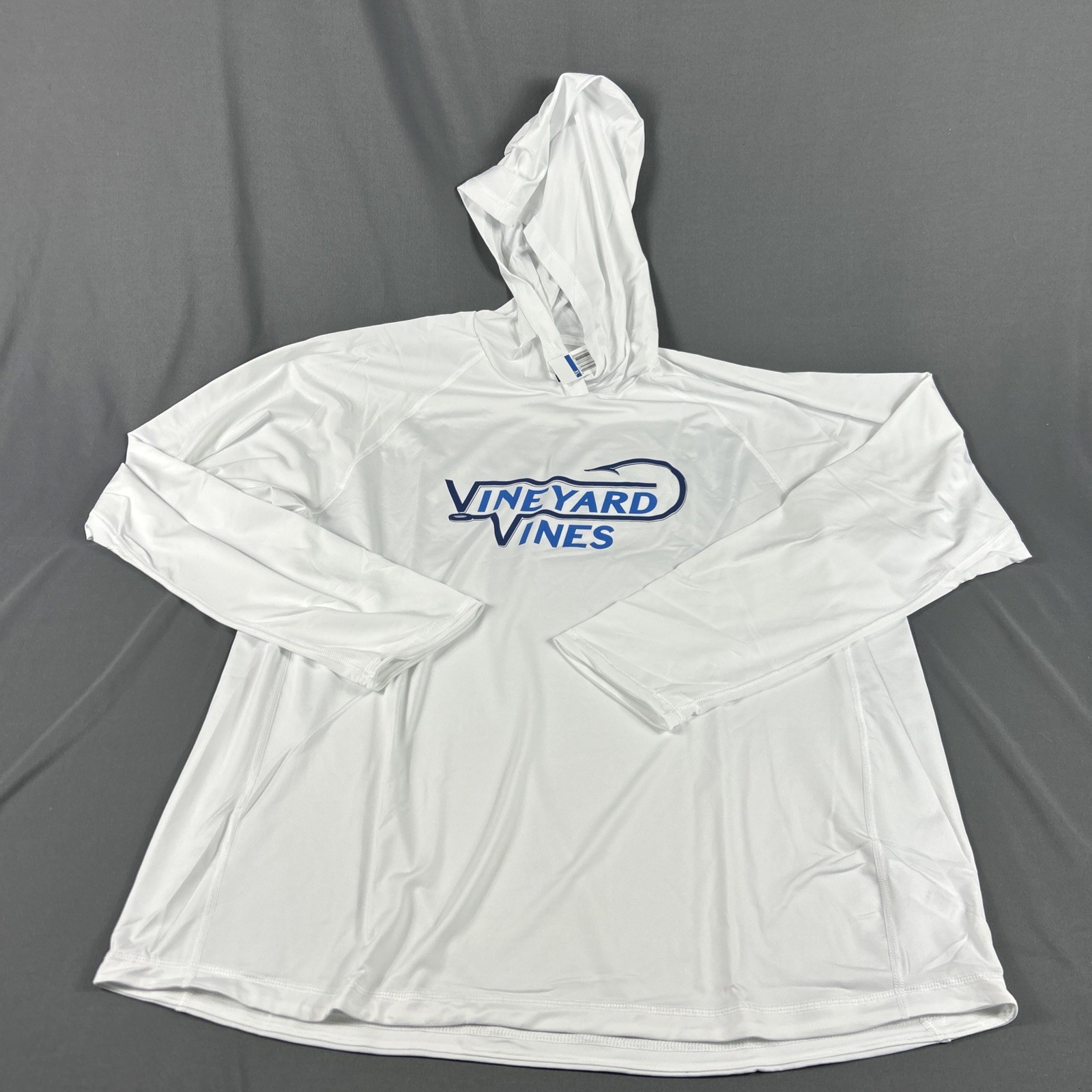 Vineyard Vines Hoodie Fish Hook Performance XL White Polyester Spandex NWT