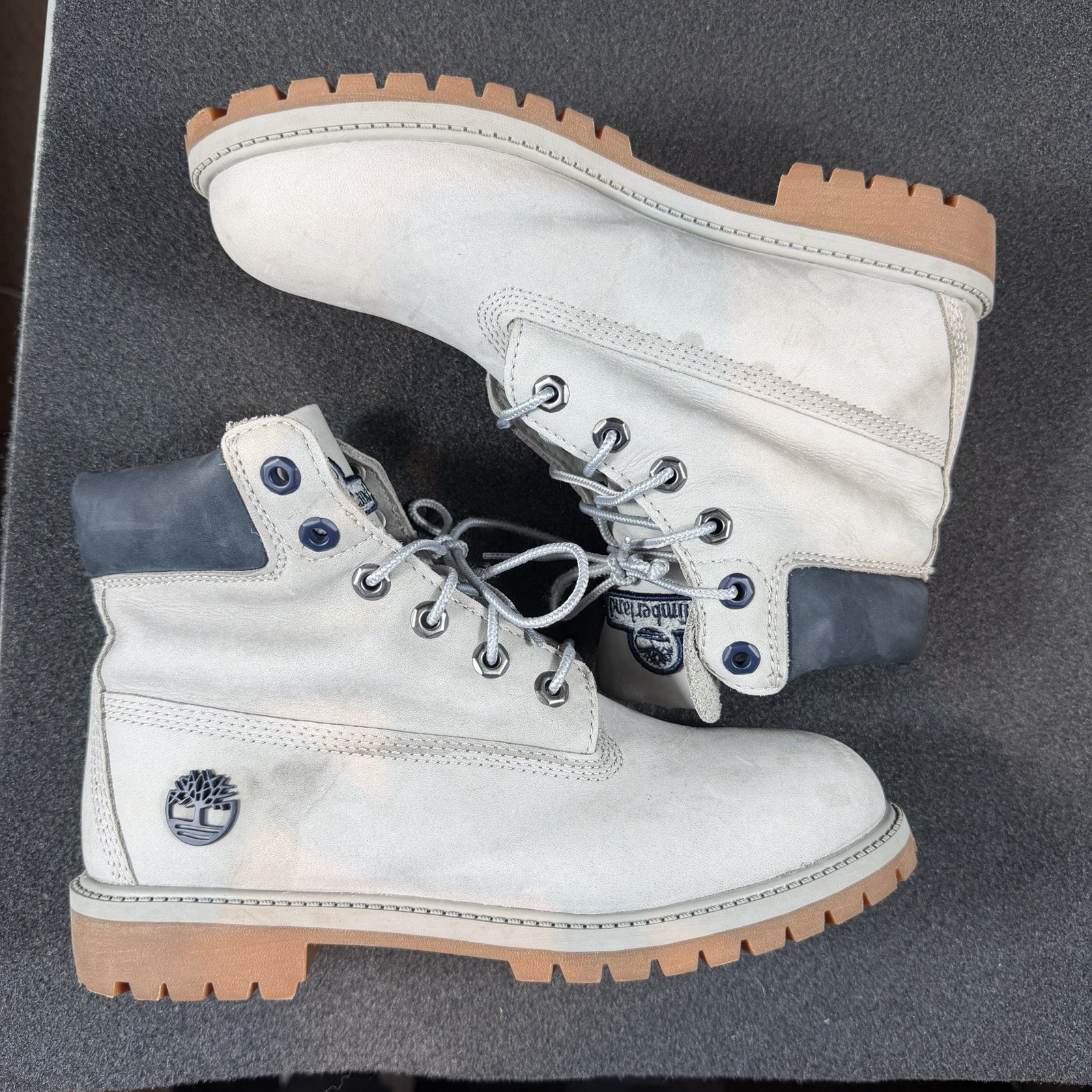 Timberland 6″ Premium Men Sz 6 Bone Ivory Cream Waterproof Work Boot