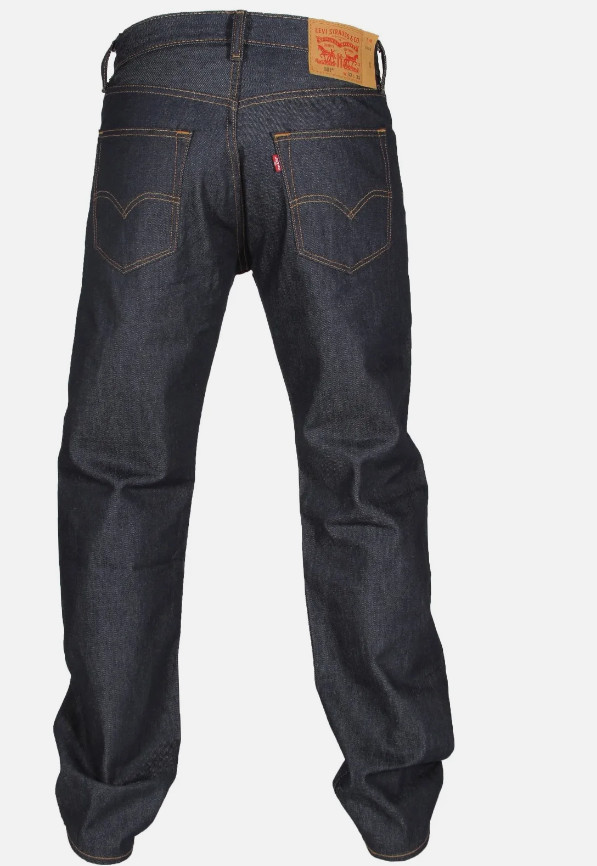 Levis 501 Shrink To Fit Button Fly Jeans Straight Leg Color Blue Rigid 0000