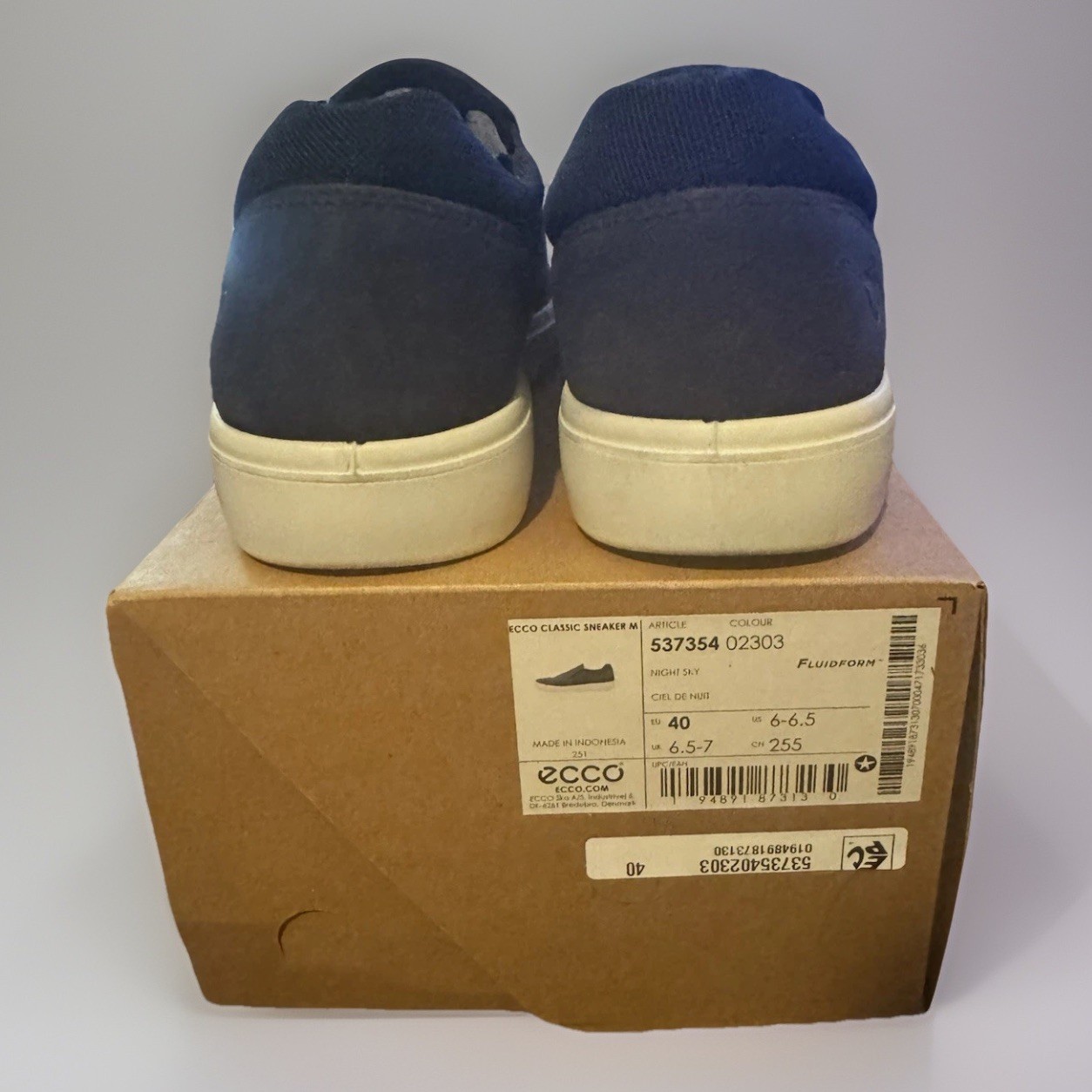 NIB ECCO Classic Sneaker Men’s Size 40 EU (US 6-6.5) Night Sky (Navy Blue)