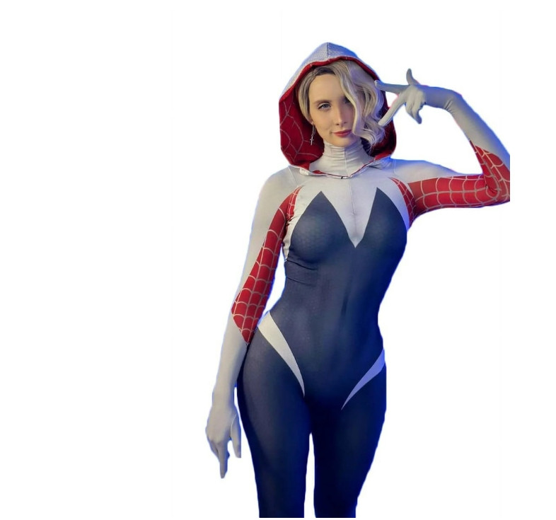 Spider-Gwen Stacy Jumpsuit Spider-Woman Zentai Tight Cosplay Costume