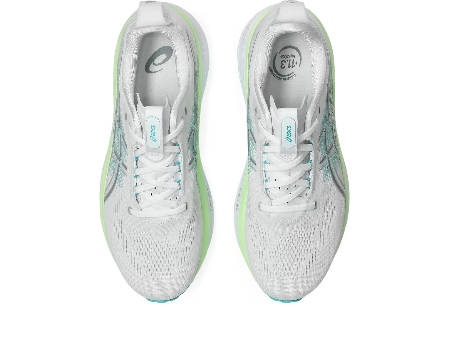 ASICS GEL-KAYANO 33 1011C167 100 White Energy Aqua Running Shoes