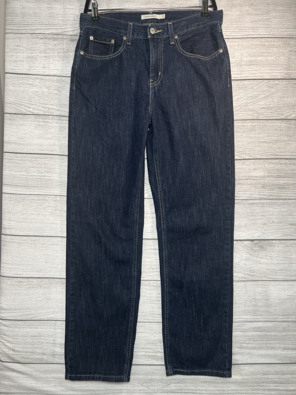 Levi’s Low Pro Straight Jeans Women’s 27 Dark Wash 100% Cotton Straight Leg