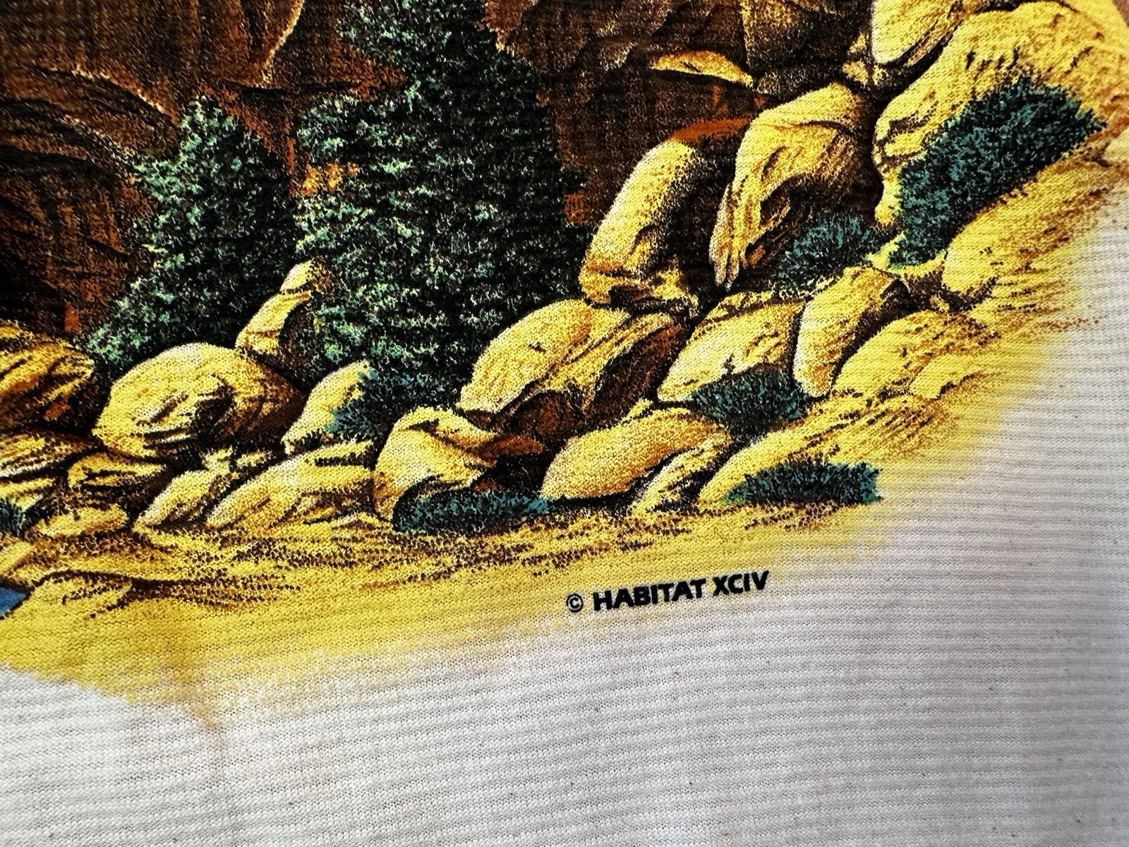 Vintage NEW Cal Cru Native American Tee Men’s XL Cody Wyoming Textures Short Slv