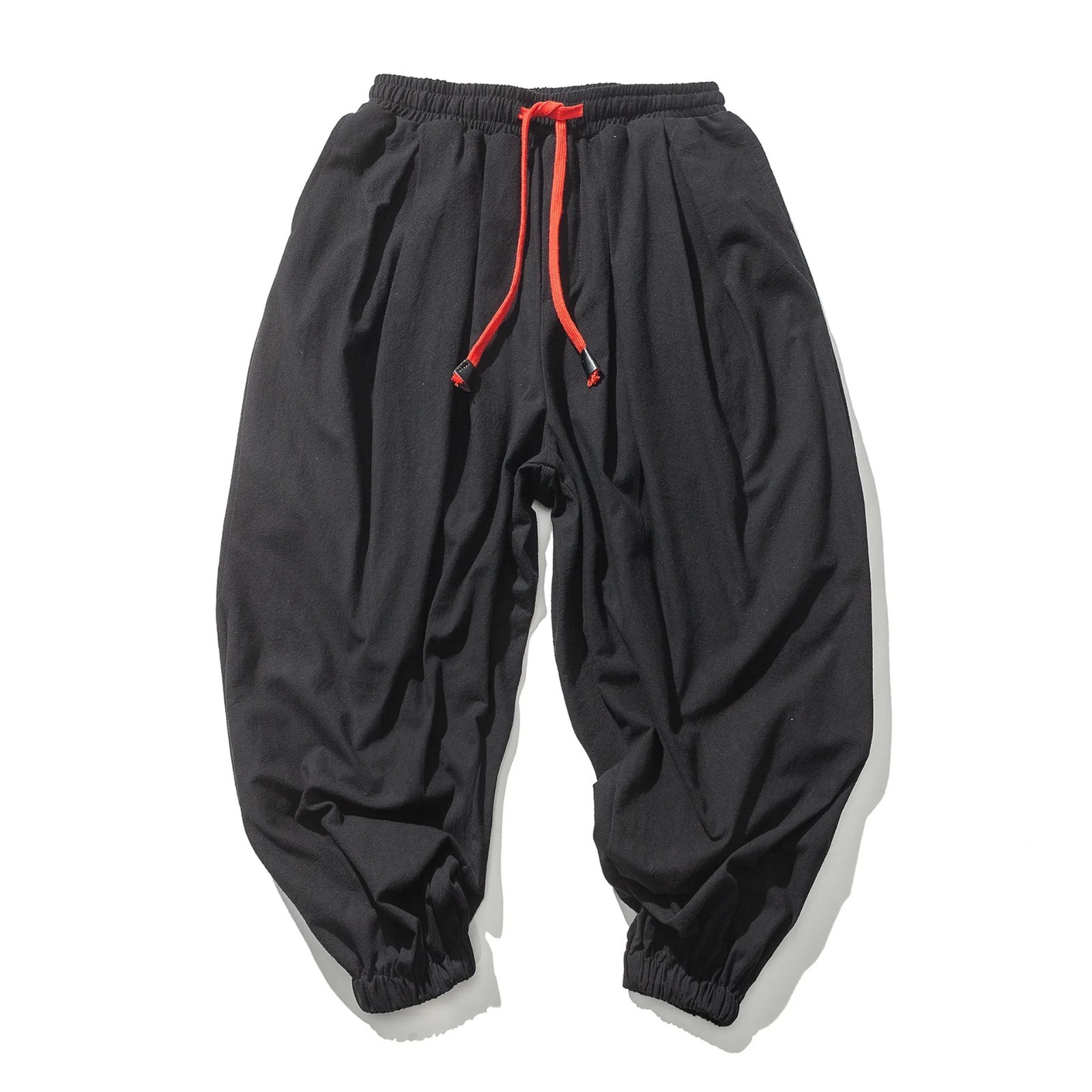 New Oversized Men Harem Pants Loose Chinese Style Cotton Linen Sweatpants Breath